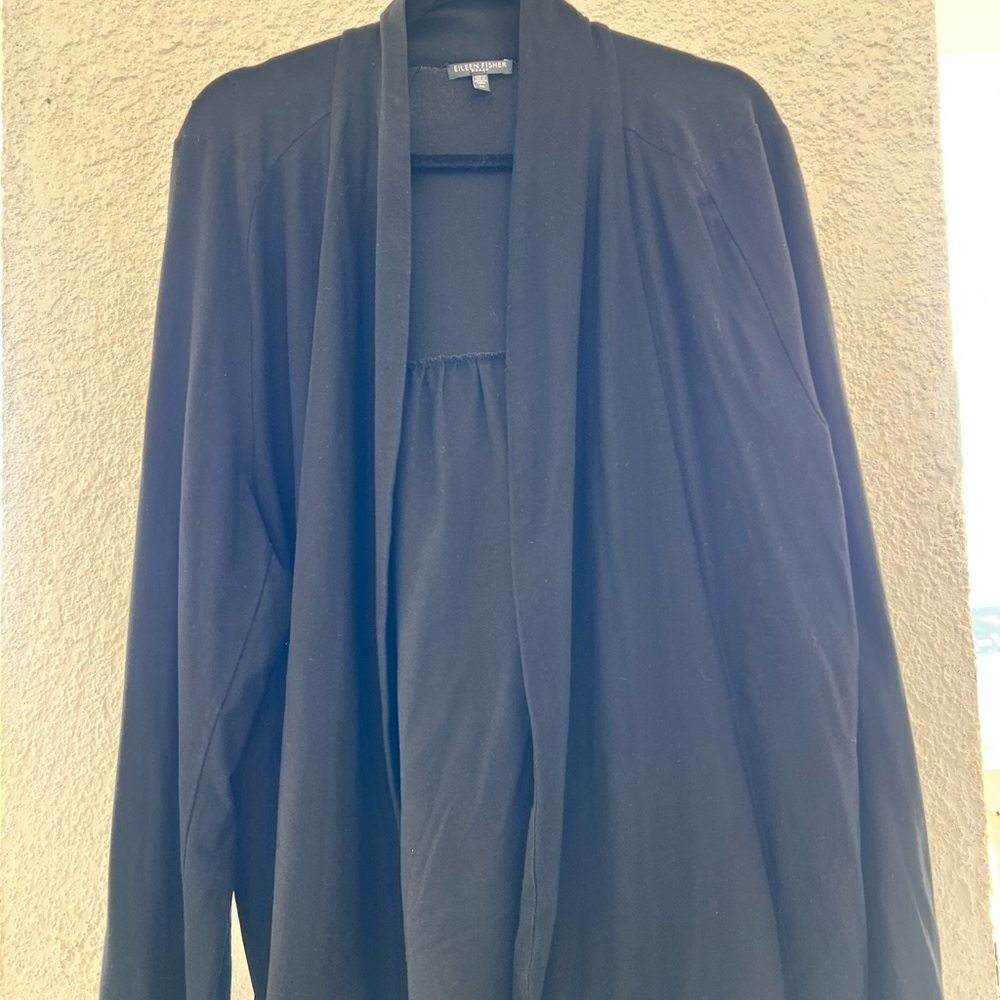 Eileen Fisher Black 2X Women's Swing Blazer/Jacket